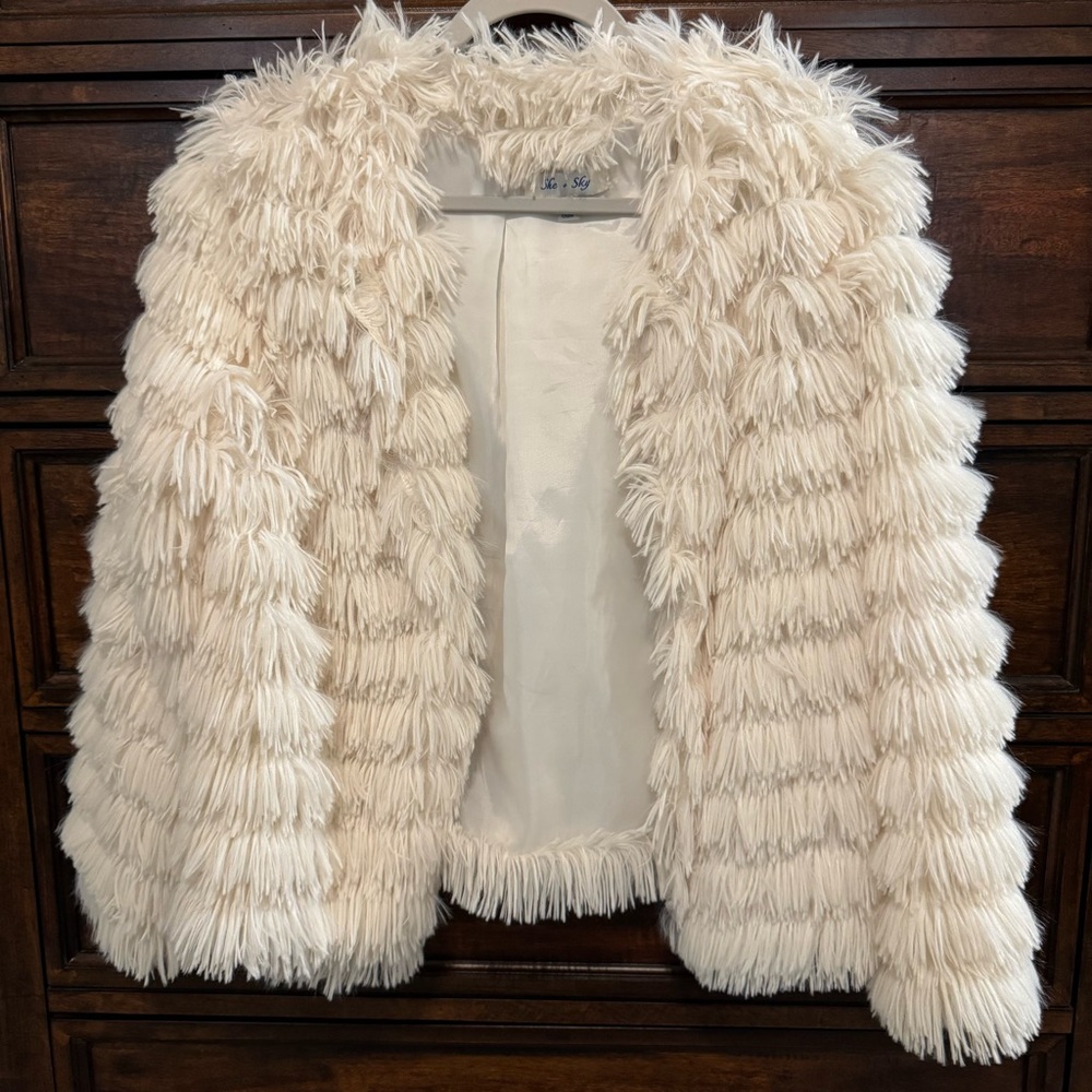 She + Sky Cream Faux Fur Jacket